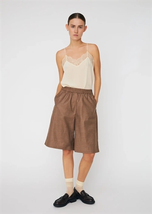 Striped suiting shorts Brown Stripes Stella Nova